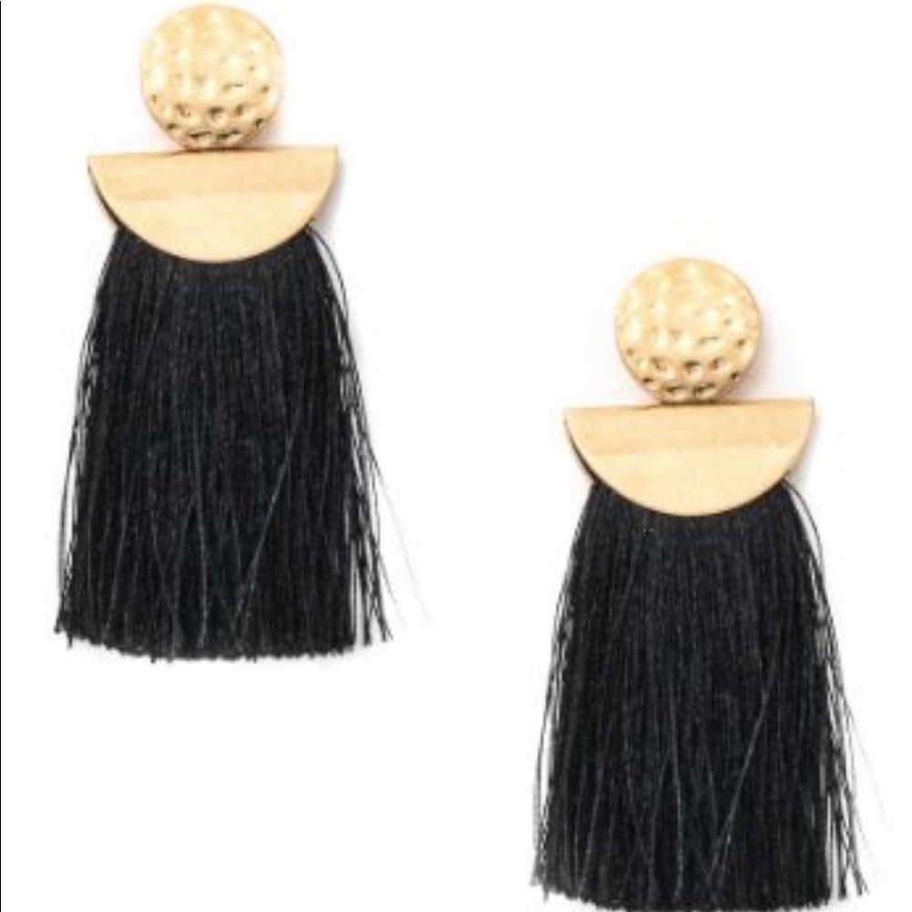 Black Fringe Earrings